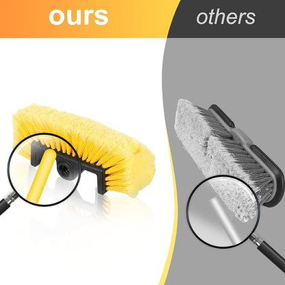 Tanlade 2 Pcs Car Wash Brush Head with Soft Detailing Bristle Flow Through Car Cleaning Brush Exterior Wash Equipment for Auto Truck RV Boat Camper(10 Inch,Yellow)