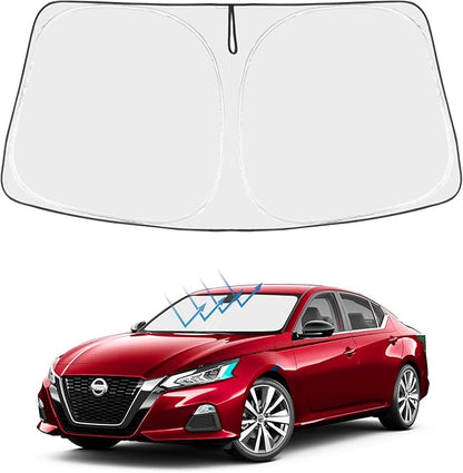 Proadsy Windshield Sun Shade for Nissan Altima 2019-2025 2026 4-Layer Foldable Front Sunshade Protector Sun Visor Blocks UV Rays Keep Car Cooler