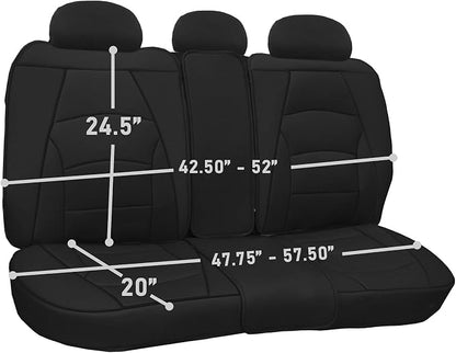 FH Group Ultra Comfort Highest Grade Faux Leather Full Set Car Seat Cushions– Universal Fit for Cars Trucks & SUVs (Solid Black)