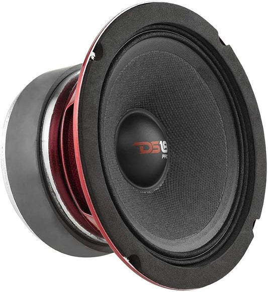 DS18 PRO-X5M Loudspeaker – 5.25" Midrange Speaker, Red Aluminum Bullet, 300W Max, 150W RMS, 4 Ohms - Premium Quality Audio Door Speakers for Car or Truck Stereo Sound System - 1 Speaker