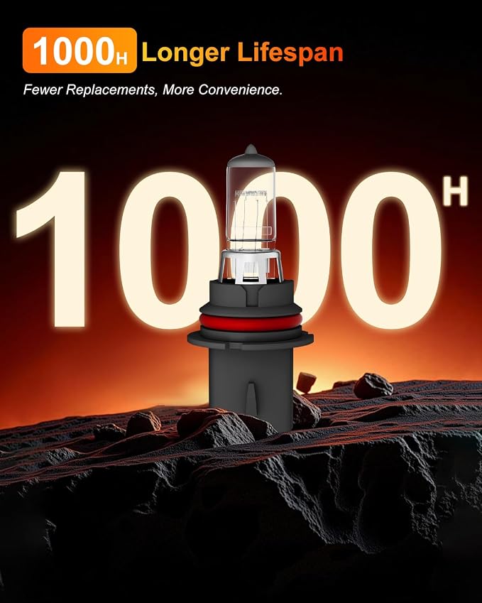 9004/HB1 Halogen Headlight Bulbs, 12V 55W, 3800K,4000 Lumens,Headlight High and Low Beam,Automotive Headlight Bulbs,Head Light Bulbs for Car,9004 Bulbs, Pack of 2