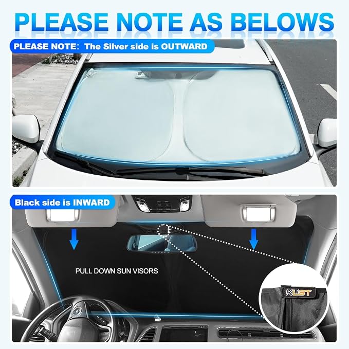 KUST Windshield Sun Shade for Toyota CHR 2018-2023 CH-R Window Accessories Sun Visor Foldable Sunscreen Block UV Rays Keep Car Cooler
