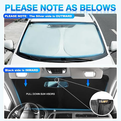 KUST Windshield Sun Shade for Toyota RAV4 2013 2014 2015 2016 2017 2018 Window Accessories Shade Sun Protector Foldable Block UV Rays Keep Car Cooler