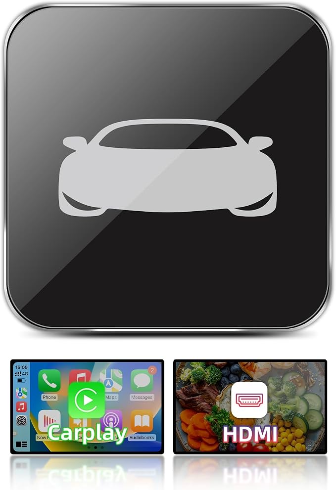 Car TV Adapter Wireless CarPlay, HDMI to USB Converter, Support Fire TV Stick, Game Consoles, Carplay HDMI Adapter Only for Wired CarPlay Cars (Model Year: 2015 to 2025)