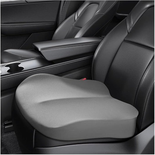 Car Seat Cushion, Comfort Memory Foam Car Cushion, Non-Slip Auto Booster Seat Cushion for Improve Driving Vision, Suitable for Vehicles Trucks SUVs Car Accessories (Gray)