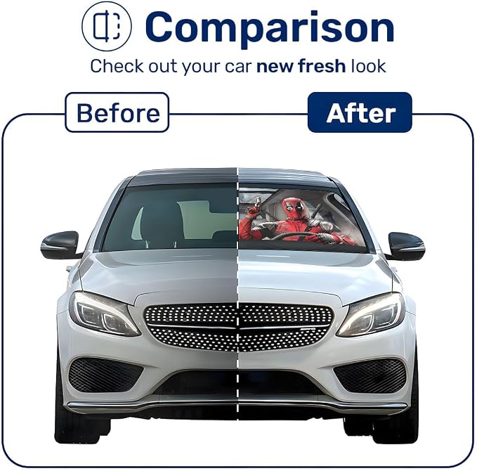 GENANY Funny Couple Movie Windshield Sun Shade for Car SUV Truck (64x32 Inches), Automobile Sunshade, Protector Blocks UV, Car Accessories