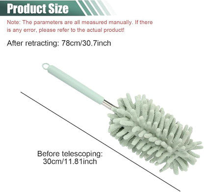 2PCS Car Interior Duster, Soft Chenille Detailing Brush with Extension Pole, Washable Long Handle Cleaning Duster Tool for Auto Dash Vent Window, Universal Home Car Cleaning Supplies (Green)