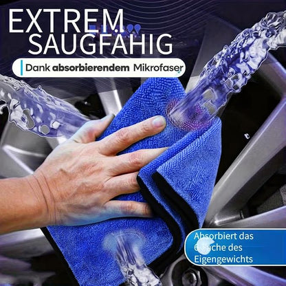 DIAOJIA 3 Pack Microfiber Car Towels (16" x 24"), 500 GSM Double-Sided Absorbent Coral Fleece Cloths for Washing, Drying & Cleaning, Streak-Free & Lint-Free (Blue)