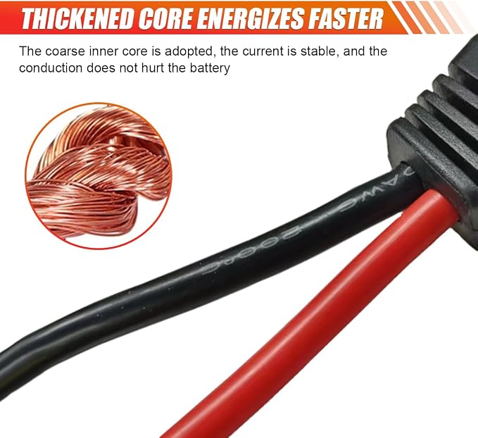 EC5 Car Jumper Starter Cable with Battery Clamps, 12V Car Jumper Cable Alligator Clip to EC5 Connector with 10 AWG Wire, Portable Emergency Automotive Jump Starter Battery Booster Cables (1PC)