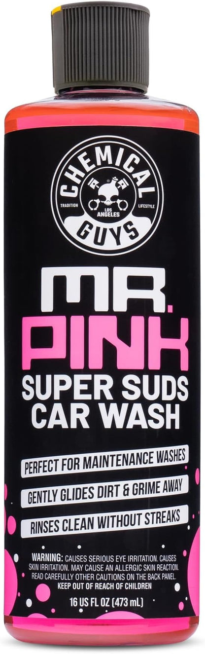 Chemical Guys Mr. Pink Car Wash Soap - 16 oz Super Suds Foaming Car Wash Soap for Cannon, Blaster, or Bucket Washing - pH Balanced, Safe on Wax, Sealant, Ceramic, and Clear Coat Finishes