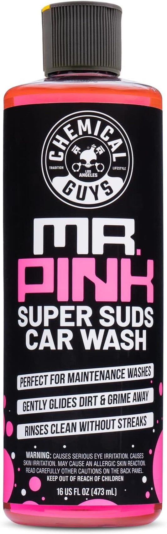 Chemical Guys Mr. Pink Car Wash Soap - 16 oz Super Suds Foaming Car Wash Soap for Cannon, Blaster, or Bucket Washing - pH Balanced, Safe on Wax, Sealant, Ceramic, and Clear Coat Finishes