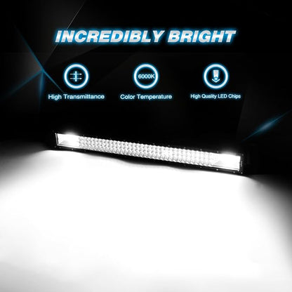 Nilight LED Light Bar 32Inch 378W Flood Spot Combo Triple Row Driving Lamp Roof Bumper Off Road LED Work Lights Pods for Van Camper Wagon Car Pickup Golf Cart ATV UTV SUV Truck Boat 4x4