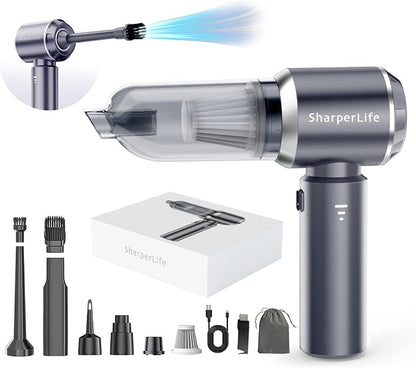 Sharperlife Cordless Handheld Vacuum, Portable Rechargeable 15000Pa Strong Suction Vacuum, 30mins Runtime Lightweight for Car Home Camping