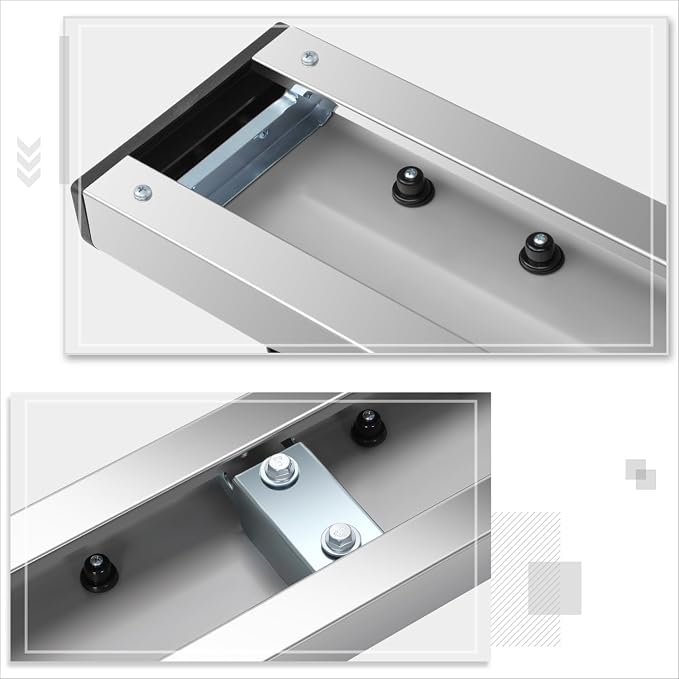 6.75" Running Boards Compatible with 2004-2024 Nissan Titan XD Crew Cab | Pair of Stainless Steel Flat Side Step Nerf Bars for Truck, Heavy Duty Polished Chrome Step Bars