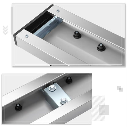 6.75" Running Boards Compatible with 2004-2024 Nissan Titan XD Crew Cab | Pair of Stainless Steel Flat Side Step Nerf Bars for Truck, Heavy Duty Polished Chrome Step Bars