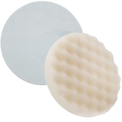 LAUCO White Foam Waffle Buffing Pad – 8” Single-Sided Polishing & Waxing Pad – Final Finish for High-Gloss Shine – Hook & Loop Backing (203.2 mm) – 1 Pack 8997