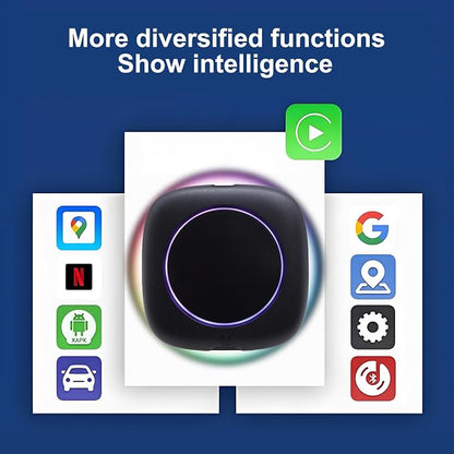 8 Core [4+64G] Wireless Carplay AI Box Android Auto Adapter, Qualcomm Android 13 Plug & Play, Compatible with 98% Vehicle Models, GPS Navigation/Voice Control/Bluetooth/Mirror Link