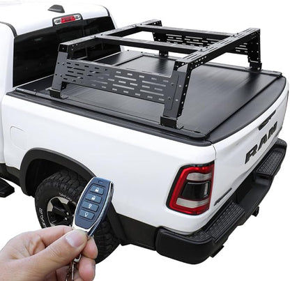 Syneticusa ER Power Retract Hard Tonneau Cover with Rack Kit Fits 2004-2026 Ford F-150 6’7” (78.9”) Truck Bed Off Road Overlanding Retractable