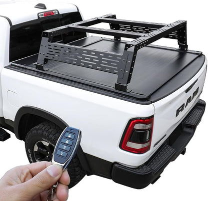 Syneticusa ER Power Retract Hard Tonneau Cover with R3 Rack Fits 2004-2026 Ford F-150 5.5' (67”) (incl. Raptor/Lightning) Truck Bed Overlanding Off Road Retractable