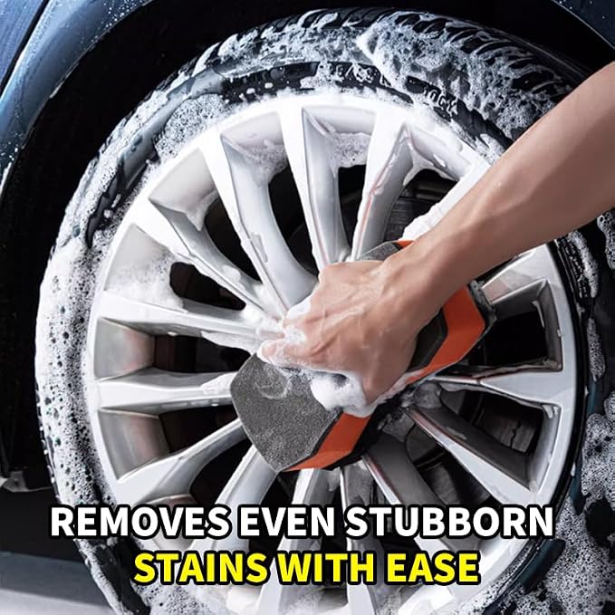 Three Texture Car Wash Sponge - Multi Purpose Bug Remover Scrubbing Side Soft Sea Sponge - Ultra Scrub Car Cleaning Sponges Wash Bucket Accessory - 3Pack