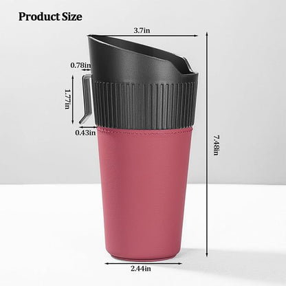 Car Trash Can, Mini Leakproof Vehicle Cup Holder Garbage Container Bin, Portable Automotive Interior Door Trash Storage Organizer Accessories, Universal for Sedan Truck SUV (Red)
