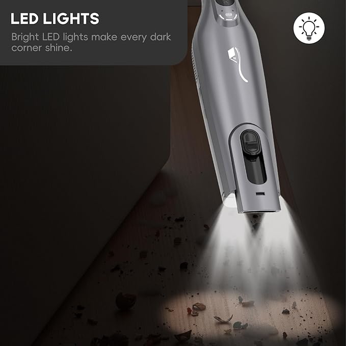 Cordless Handheld Vacuum, Lightweight Portable Hand Vacuum Cleaner with LED Light,Rechargeable Hand Held Vacuum with One-Touch Empty, Powerful Suction for Office, Home,Car, Coal