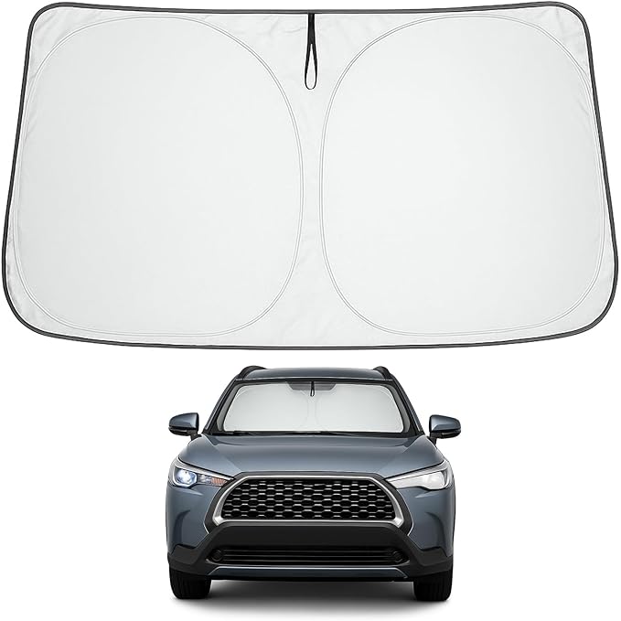 Proadsy Windshield Sun Shade for Toyota Corolla Cross 2022-2025 2026 (Not for Corolla) 4-Layer Foldable Front Window Sunshade Protector Keep Car Cooler