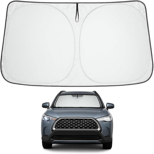 Proadsy Windshield Sun Shade for Toyota Corolla Cross 2022-2025 2026 (Not for Corolla) 4-Layer Foldable Front Window Sunshade Protector Keep Car Cooler
