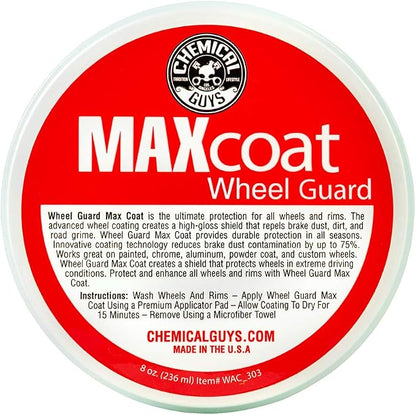 Chemical Guys WAC_303 Wheel Guard Max Coat and Rim Sealant, Safe for Cars, Trucks, SUVs, Motorcycles, RVs & More, 8 oz