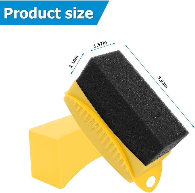 BESULEN 2 Pcs Tire Contour Dressing Applicator, Car Wheel Dressing Shine Sponge with Lid, Polishing Sponge Wax Buffing Pads for Auto, Foam Brush with Cover, Automotive Cleaning Accessories (Yellow)