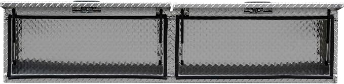 Buyers Products 1701351 Topsider Truck Tool Box, 16x13x72 Inch Diamond Tread Aluminum, Dual Flip-Up Doors, Locking Compression Latches, Weather Resistant, No-Drill Mount, Made in USA