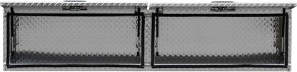 Buyers Products 1701364 Topsider Truck Tool Box, 18x16x88 Inch Diamond Tread Aluminum, Dual Flip-Up Doors, Locking Compression Latches, Weather Resistant, No-Drill Mount, Made in USA
