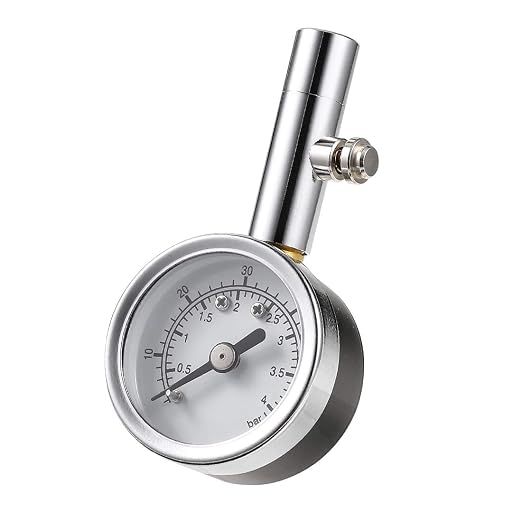 CZC AUTO Heavy Duty Tire Pressure Gauge Reader Checker 0-60PSI, ANSI B40.1 Accurate Mechanical Air Gage, Chrome Plated Single Chuck Dial Wheel Pressure Tester for Motorcycle Bike Car RV Bicycle
