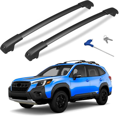 300lbs Lockable Roof Rack Cross Bars Compatible with Subaru Forester Wilderness 2022 2023 2024 2025 2026, Aluminum Crossbar for Rooftop Cargo Carrier Luggage Kayak Canoe Snowboard