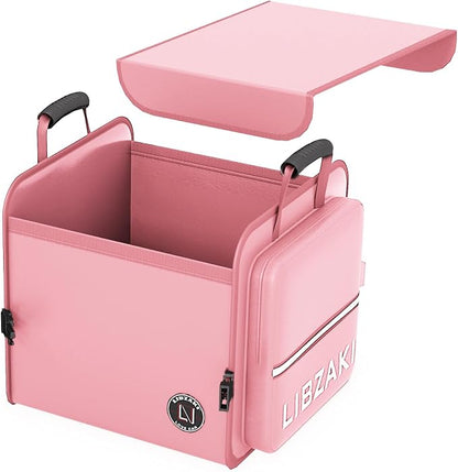 LIBZAKI Car Trunk Storage Organizer, Collapsible Trunk Storage Box for Car Truck SUV-Pink