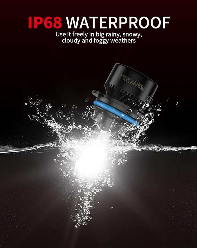 𝟫𝟢𝟢𝟦 Bulbs 6500K Cool White 40000LM 900% Brightness, 1:1 Size Plug and Play IP68 Waterproof Off-Road Lights, Pack of 2