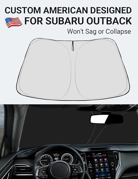 Proadsy 2026 Upgrade Front Windshield Sun Shade Foldable Sunshade Protector Custom Fit 2020-2025 Outback SUV Base Premium Limited Touring Accessories