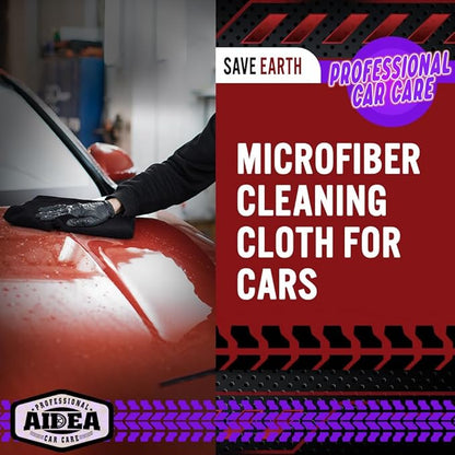 AIDEA Microfiber Cleaning Cloth Black 150PK, Microfiber Towels for Cars, Premium Car Cloths, Dusting Cloth Lint Free Cleaning Rags for SUVs, House, Kitchen, Window, Workshops,12×12"