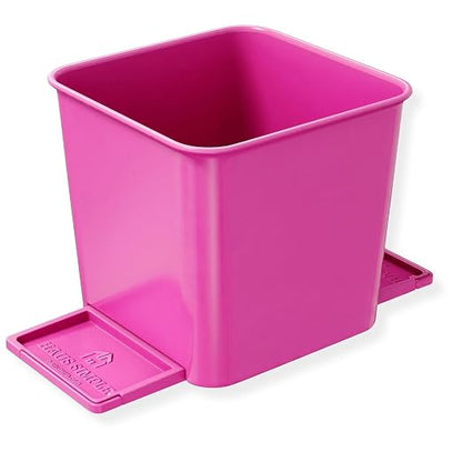 Car Trash Can for Vehicles Leakproof Compact Garbage Bin w/ Stability Flap, Anti-Slip Base, Portable Trash Holder for Cars, Trucks, SUVs, Minivans Compact, Auto Container Organizer (Pink, Small)