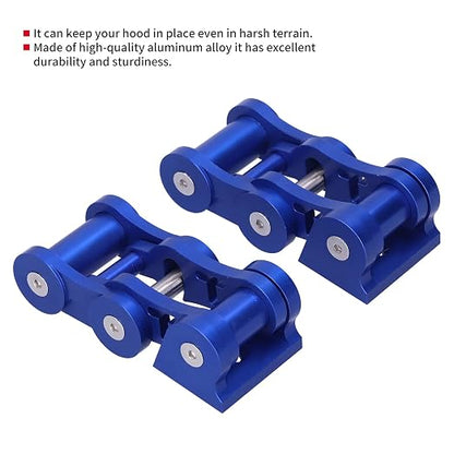 Hood Latches Kit Durable Secure Locking System for JK 2 Door & Unlimited 4 Door 2007‑2017 Off Roading Enthusiasts (Blue)
