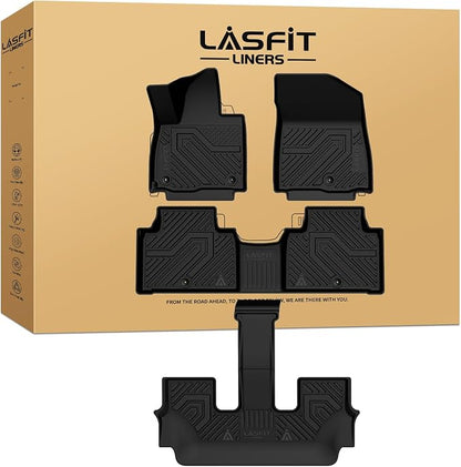 LASFIT Floor Mats for Kia Telluride 2027 (Only Fit Gas, Not Fit Hybrid), All Weather TPE Custom Fit Floor Liners 1st & 2nd & 3rd Row Car Mats Accessories, Black