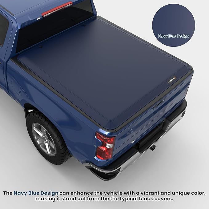 KUIPERAUTO 5.7FT Tri Hard Truck Bed Tonneau Cover Compatible for 2009-2026 Dodge Ram 1500 Inclu. Classic & New Body (w/o Ram Box) Utility Track System w/LED Light Strip