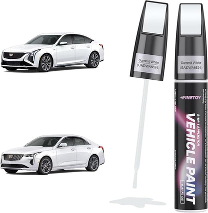 Summit White(GAZ/WA8624) Touch up Paint for Cadillac, Quick & Easy Fix for Car Scratches, 2 in 1 Car Touch up Paint with Pen Tip and Brush, Auto Scratch Repair Pen with Exact Color Match