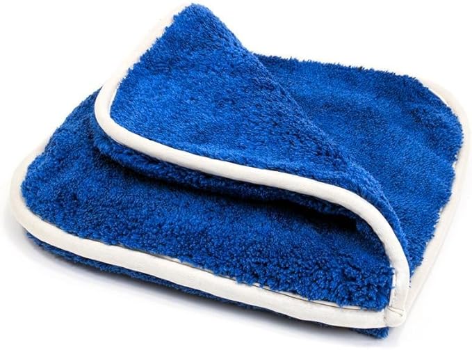Autofiber Double Flip Microfiber Rinseless Wash Towel - 8 inch x 8 inch - Pack of 3, Blue