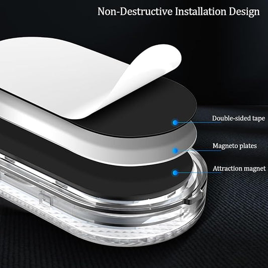 2 PCS Car Led Lights Interior,7 Colors Ambient Lighting Interior,USB Rechargeable Car Sound Control Light
