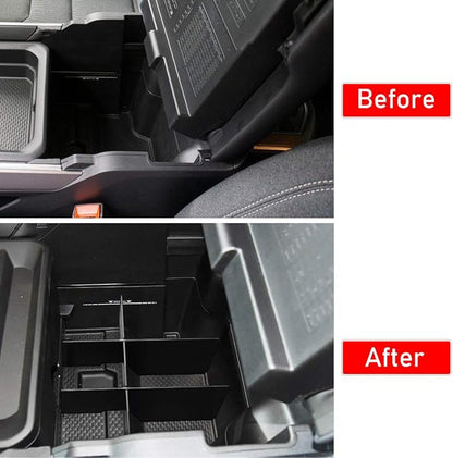 Jaronx Lower Center Console Organizer For 2019-2026 Dodge RAM 1500 and 2019-2026 RAM 2500/3500,Front Center Divider+ Rear Lower Divider (NOT for Classic, Longhorn, Limited, TRX)