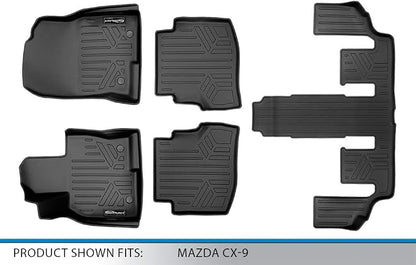 SMARTLINER 3 Row Floor Mat Liner Set Compatible with 2016-2023 Mazda CX9