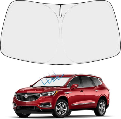 Proadsy 2026 Upgrade Front Windshield Sunshade Foldable Sun Shade Sun Visor Protector Custom Fit 2018-2024 Buick Enclave Preferred Essence Premium Accessories