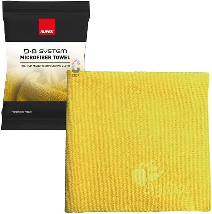RUPES D-A System Microfiber Towel, Yellow, 16"x16"