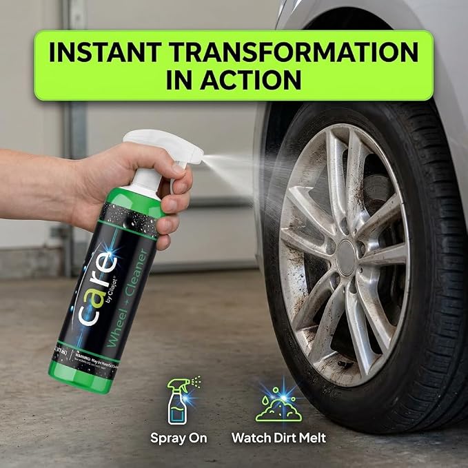Care Wheel Cleaner, Car Cleaning Supplies, Auto Detailing Supplies, Removes Brake Dust, Grime, Safe for Various Wheel Finishes, 16 oz.